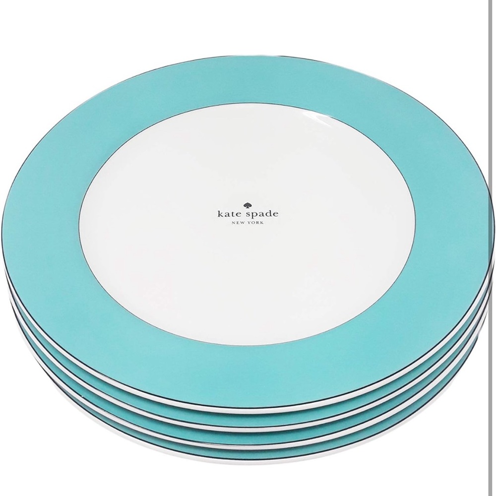 Kate Spade Rutherford FULL 8 PIECE EACH Turquoise Dinnerware Set - Picture 4 of 5